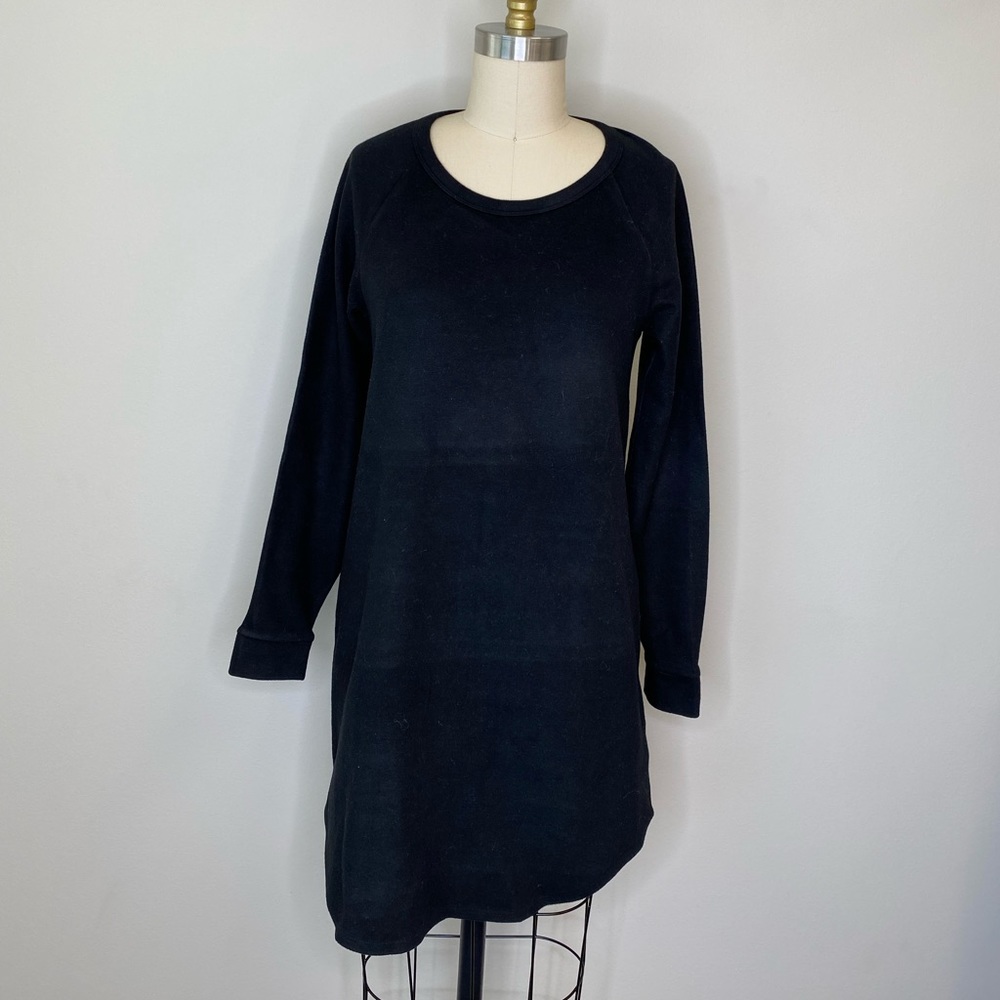 Standard James Perse Black Long Sleeve Plush Sweater Dress